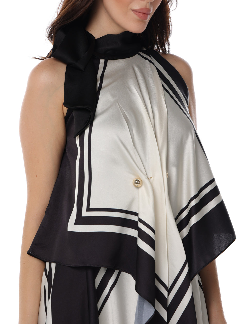 Noir Scarf-Print Dress