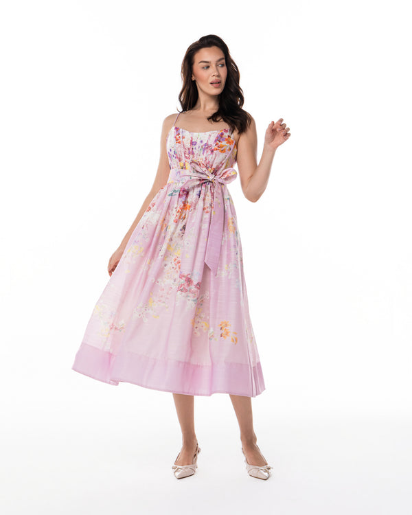 Blush Blossom Floral Midi Dress