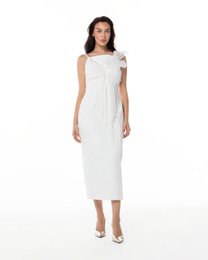 Ivory Rosette Sheath Dress