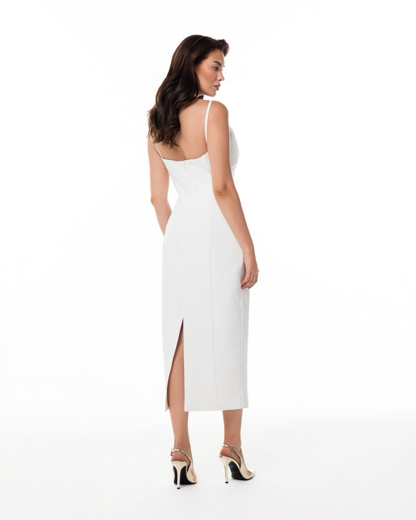 Ivory Rosette Sheath Dress
