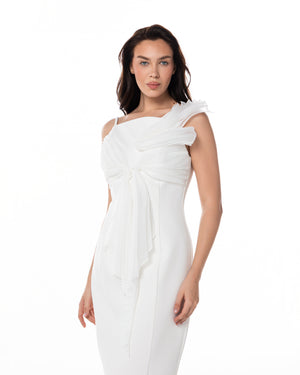 Ivory Rosette Sheath Dress