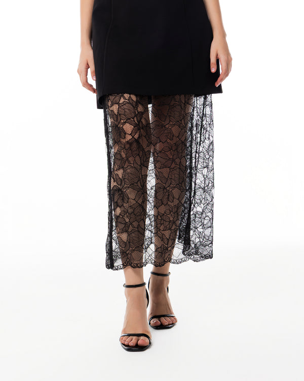 Black Lace-Overlay Set