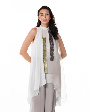 Gold Sequin Halter & Palazzo Set