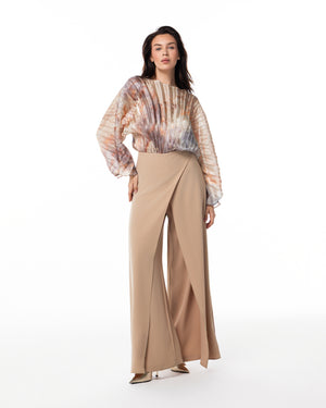 Tie-Dye Balloon-Sleeve Trouser Set