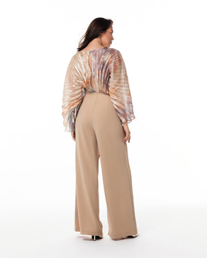 Tie-Dye Balloon-Sleeve Trouser Set