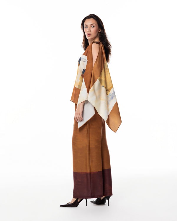 Sienna-Print Cape Set