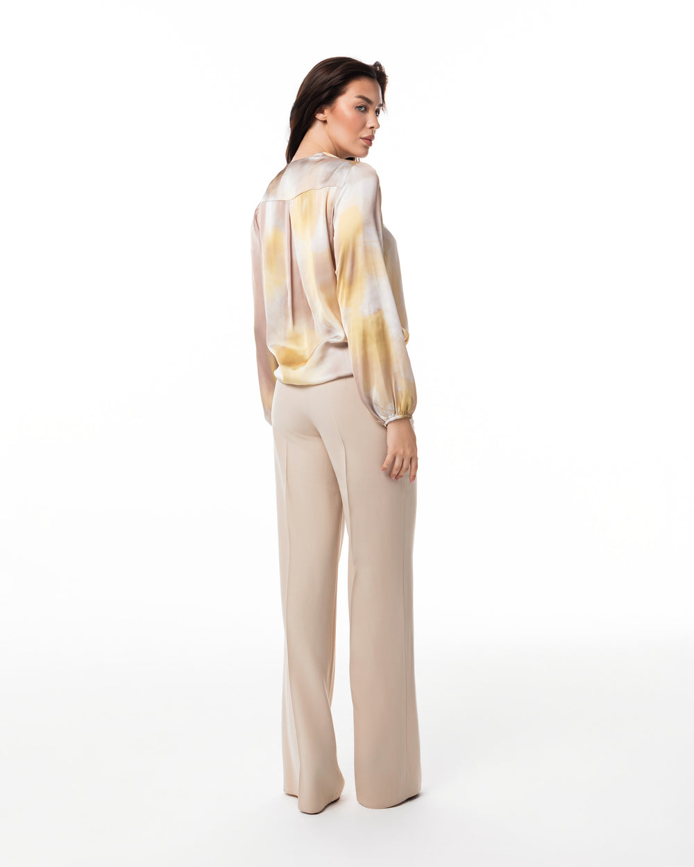 Watercolour Wrap Blouse & Trouser Set