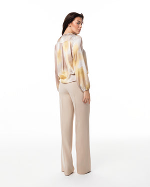 Watercolour Wrap Blouse & Trouser Set