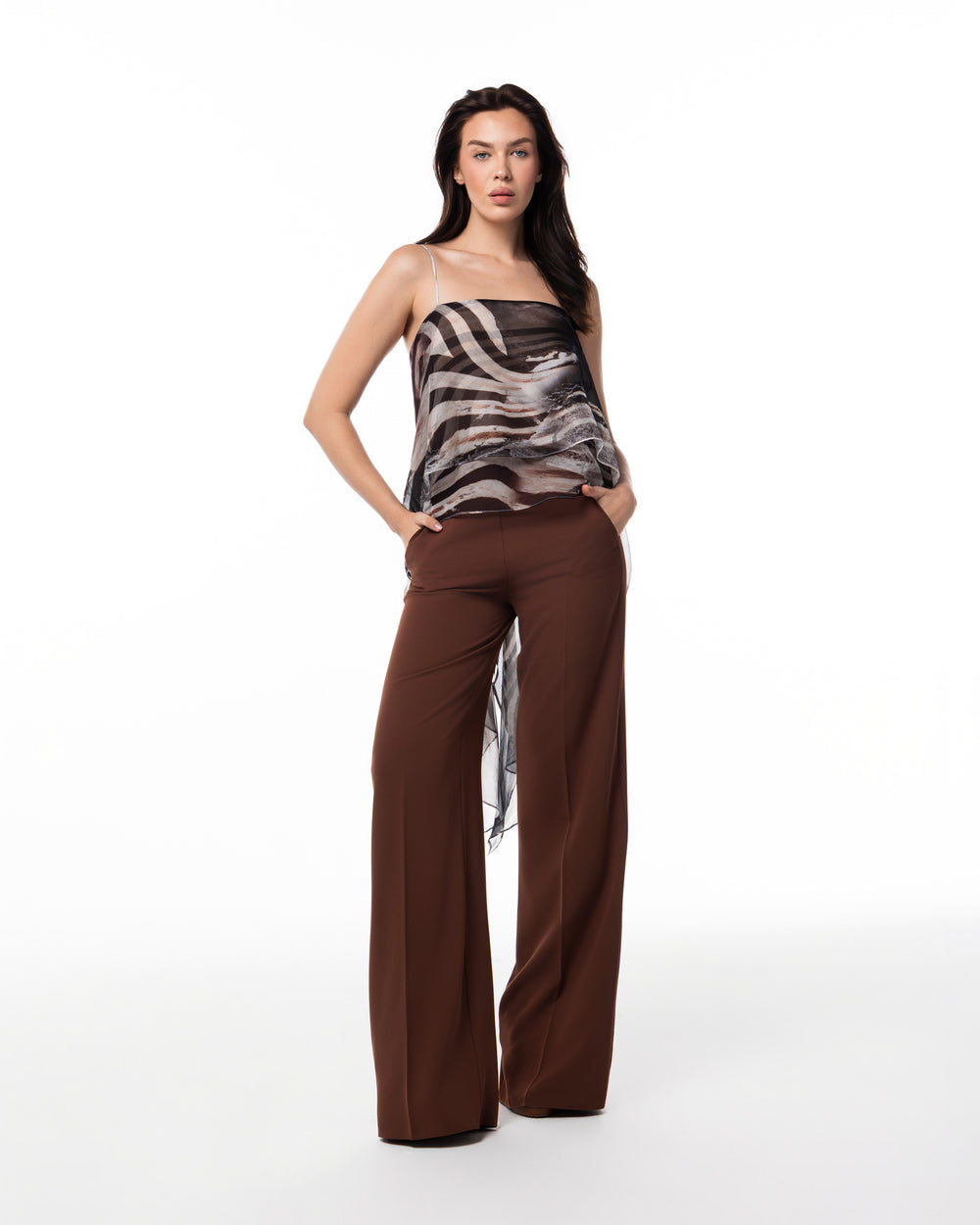 Chocolate Safari Cami Trouser Set