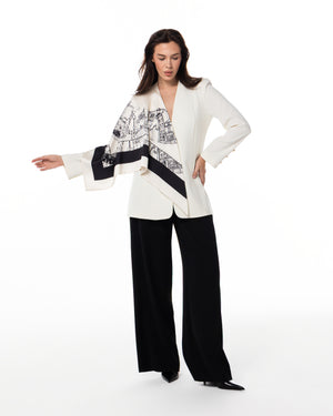 Ivory Cityscape Blazer Set