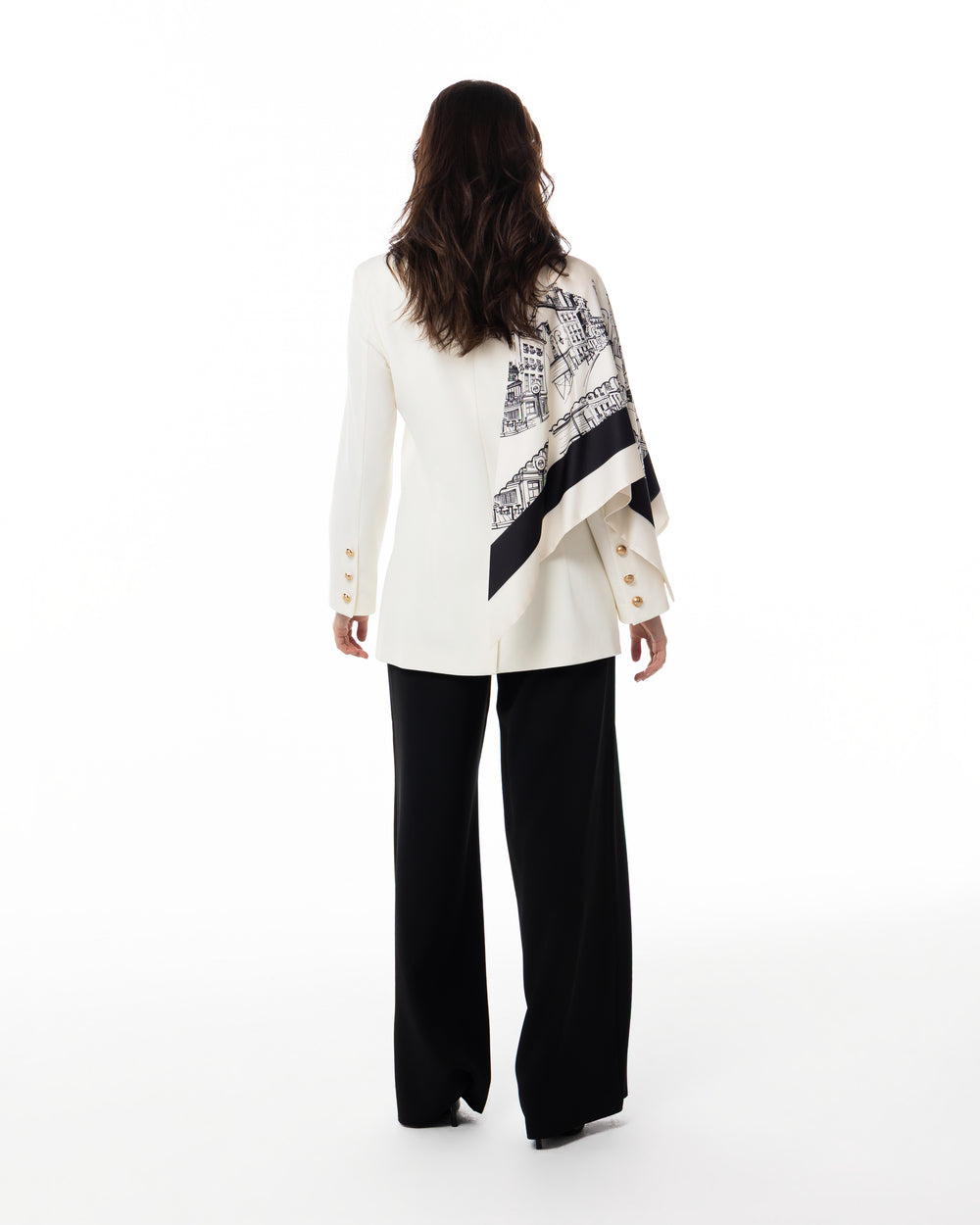 Ivory Cityscape Blazer Set