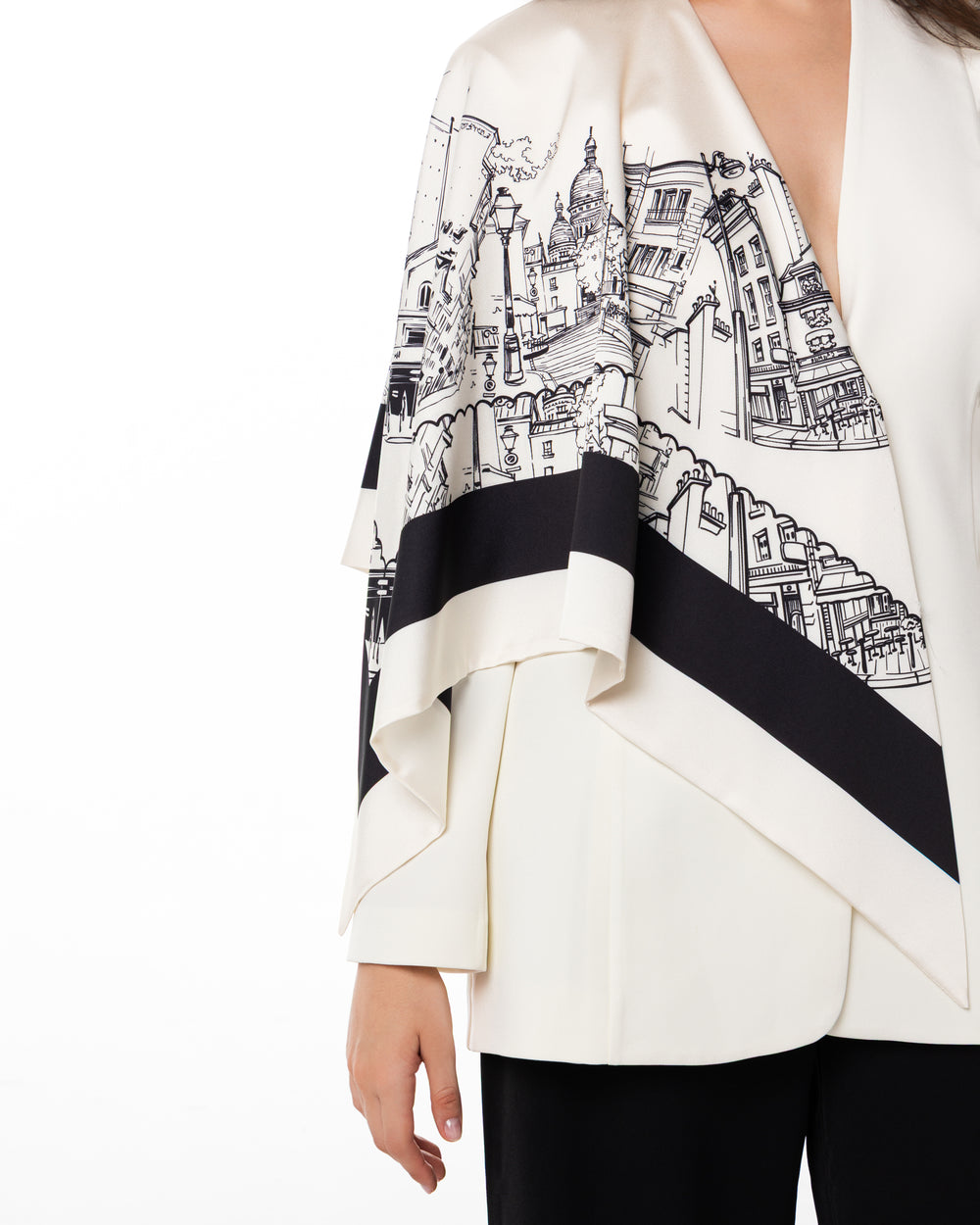 Ivory Cityscape Blazer Set