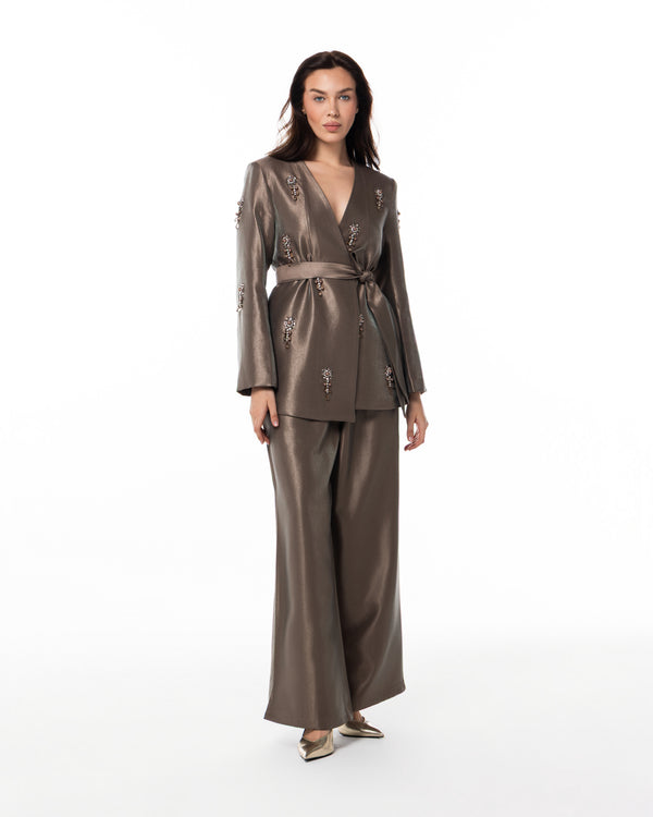 Bronze Crystal Blazer Set