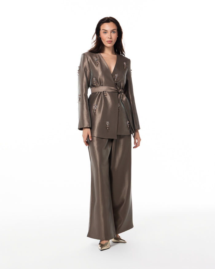Bronze Crystal Blazer Set