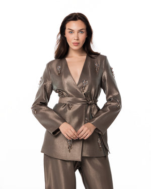 Bronze Crystal Blazer Set