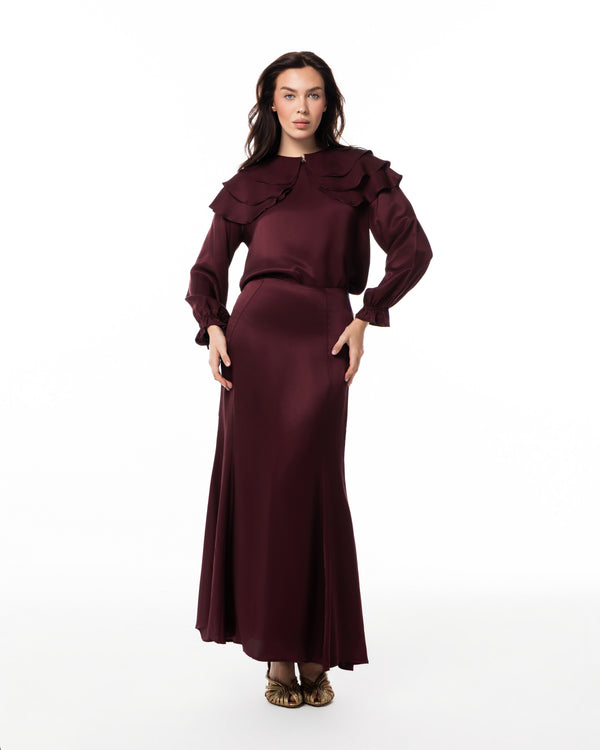 Aubergine Ruffle-Collar Set