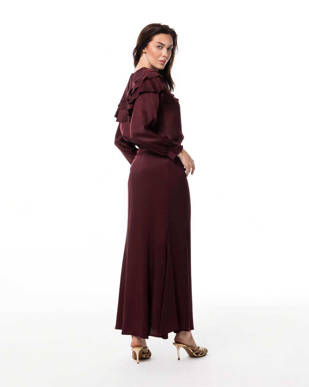 Aubergine Ruffle-Collar Set
