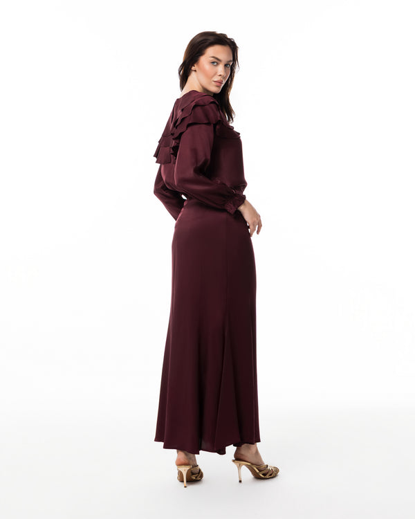Aubergine Ruffle-Collar Set