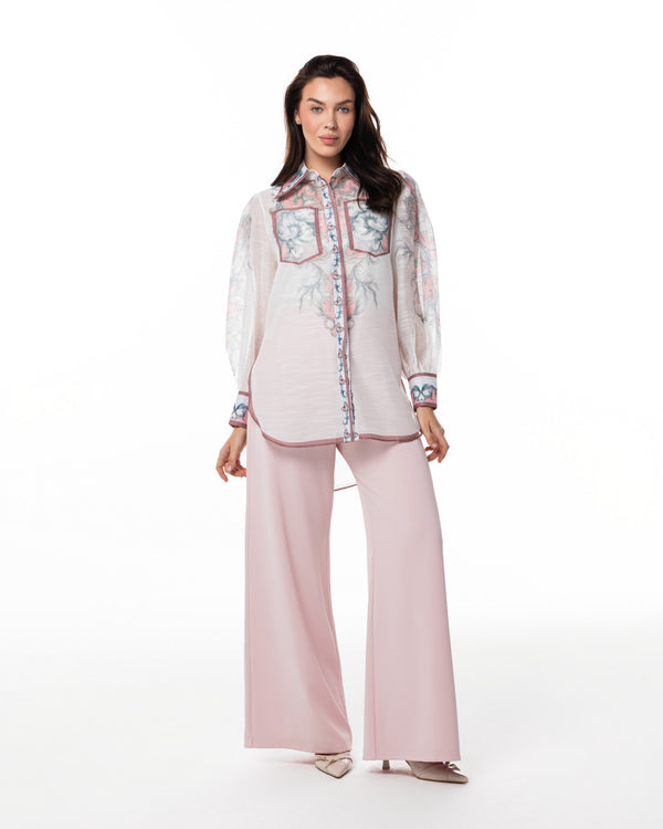 Ivory Paisley Blouse & Trouser Set