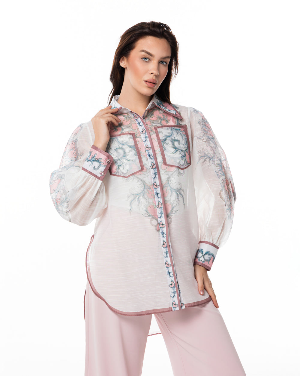 Ivory Paisley Blouse & Trouser Set