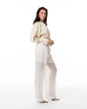 Ivory Lace Blouse & Trouser Set